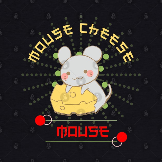 Kawaii Mouse Cheese Cute by lisalizarb